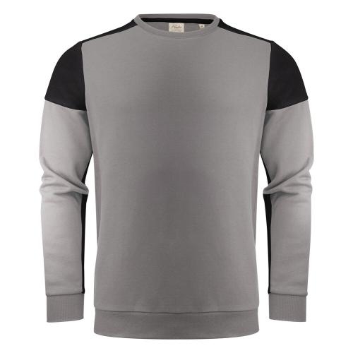 Prime crewneck sweater unisex staalgrijs/zwart,l