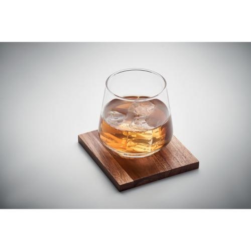 Whiskyglas met onderzetter Drinks transparant