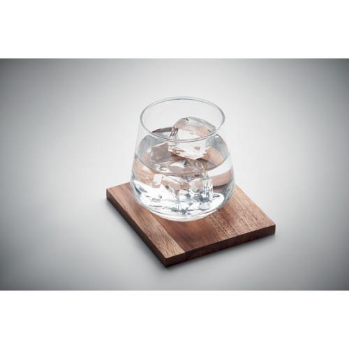 Whiskyglas met onderzetter Drinks transparant