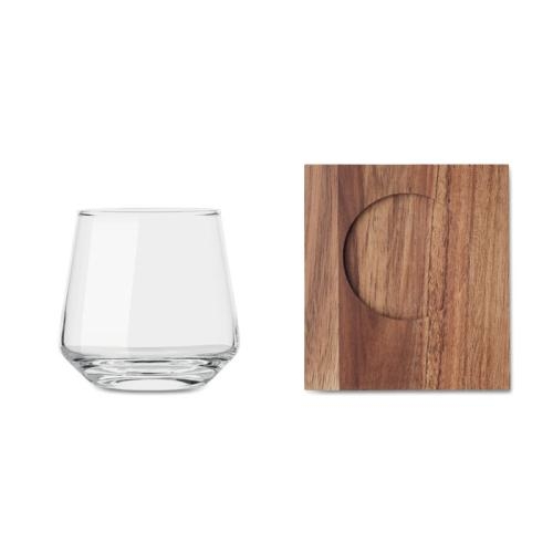 Whiskyglas met onderzetter Drinks transparant