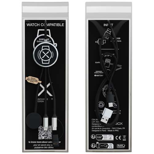7-in-1 oplaadkabel voor smartwatch zwart