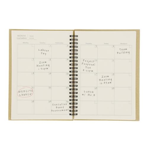 Notitieboek met maandplanner Celik naturel