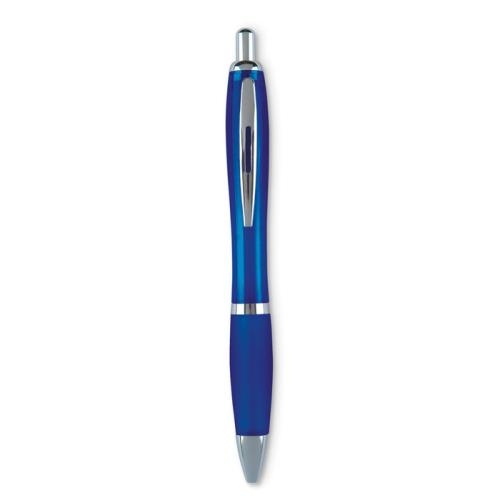 Balpen met drukmechanisme Riocolour transparant blauw