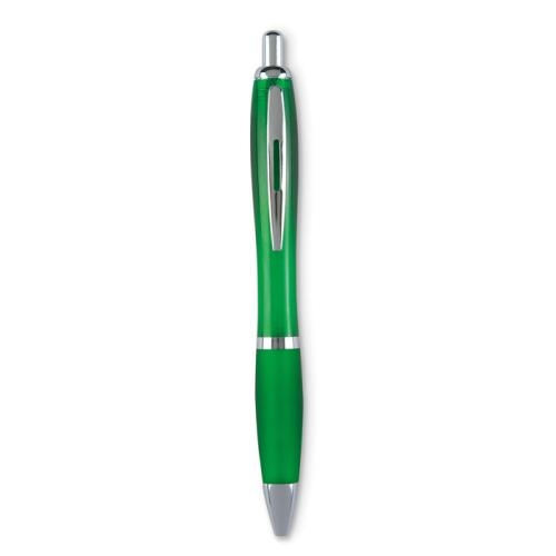 Balpen met drukmechanisme Riocolour transparant groen