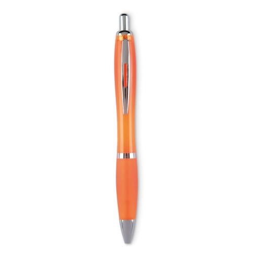 Balpen met drukmechanisme Riocolour transparant oranje
