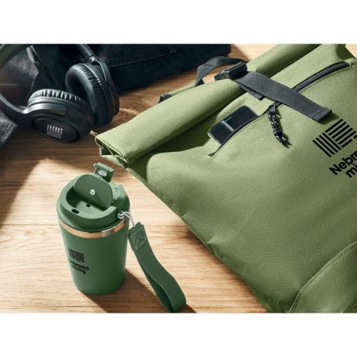 Polyester rolltop rugzak Irea army green