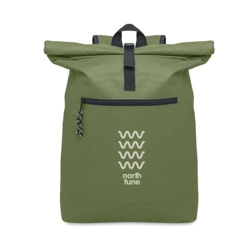 Polyester rolltop rugzak Irea army green