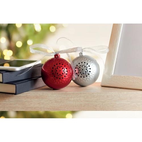 Draadloze speaker kerstbal Jingle ball rood