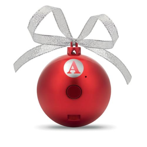 Draadloze speaker kerstbal Jingle ball rood