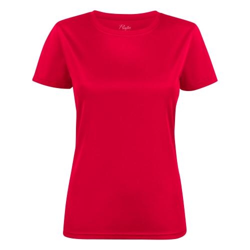 Printer Run T-shirt dames rood,l