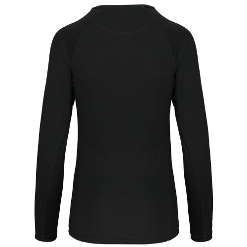 Damessportshirt lange Mouwen zwart,l