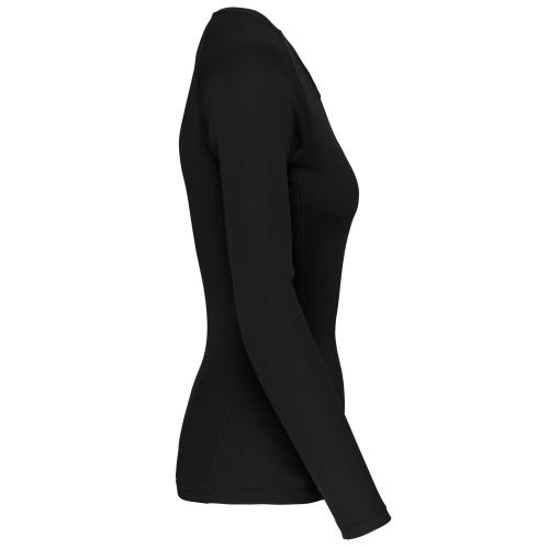 Damessportshirt lange Mouwen zwart,l