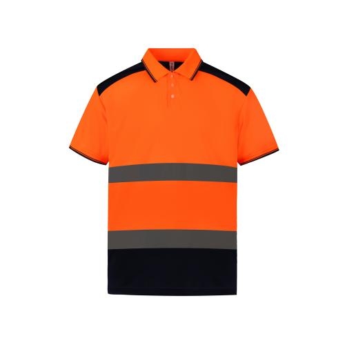 Tweekleurige veiligheidspolo hi vis orange/navy,2xl