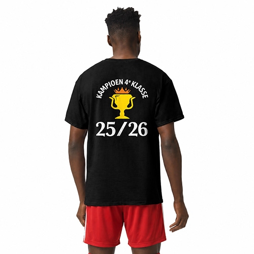 Zwart T-shirt met logo snelle levering zwart,l