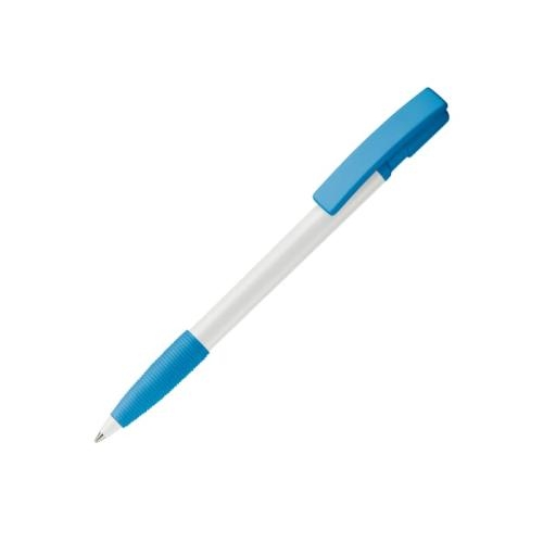 Balpen Nash grip hardcolour wit/lichtblauw