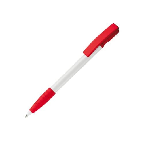 Balpen Nash grip hardcolour wit/rood