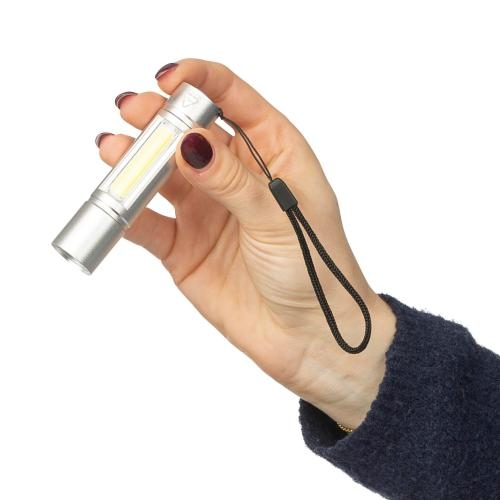 Gerecycled aluminium COB-zaklamp Sami kobaltblauw