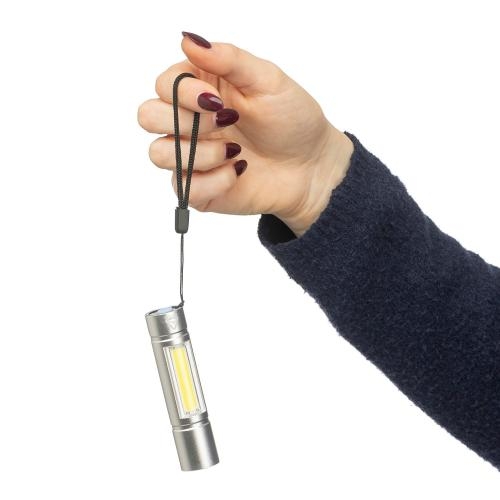 Gerecycled aluminium COB-zaklamp Sami kobaltblauw