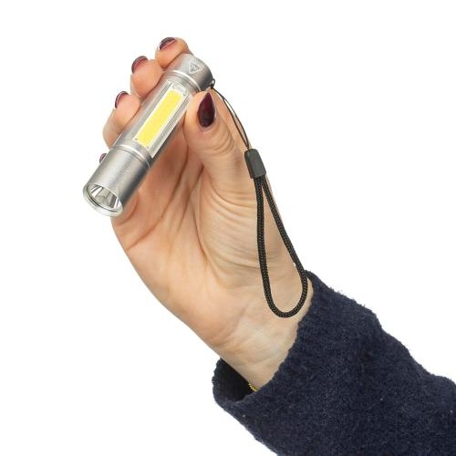 Gerecycled aluminium COB-zaklamp Sami kobaltblauw
