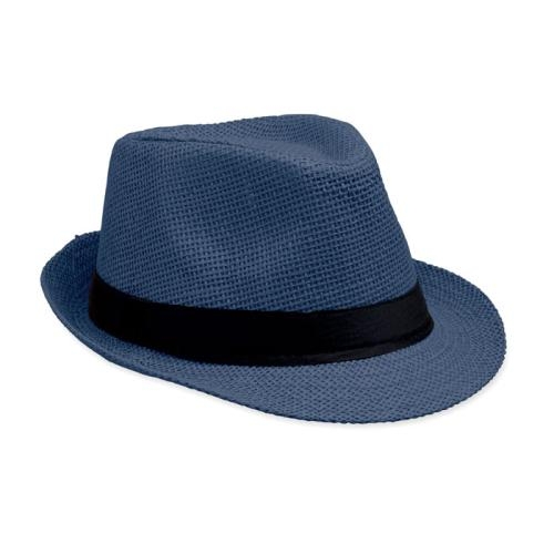 Papieren strohoed Boowie blauw
