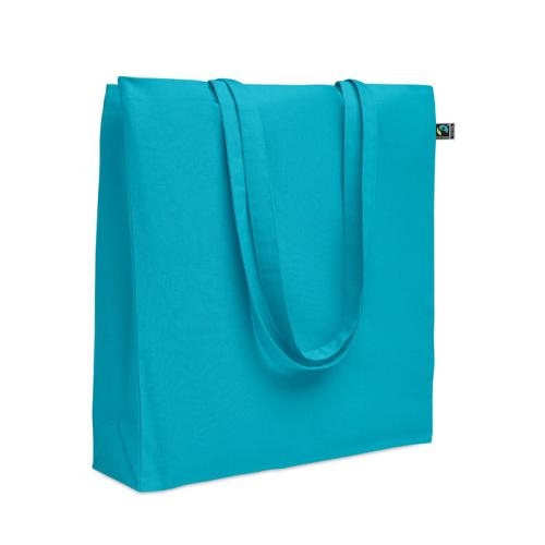 Fairtrade boodschappentas zijvouw Osole turquoise