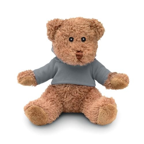 Teddybeer met T-shirt Johnny-T grijs