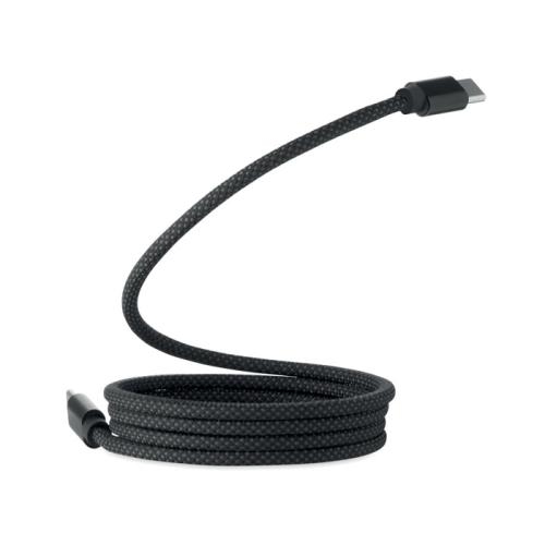 RPET magnetische kabel Braid zwart
