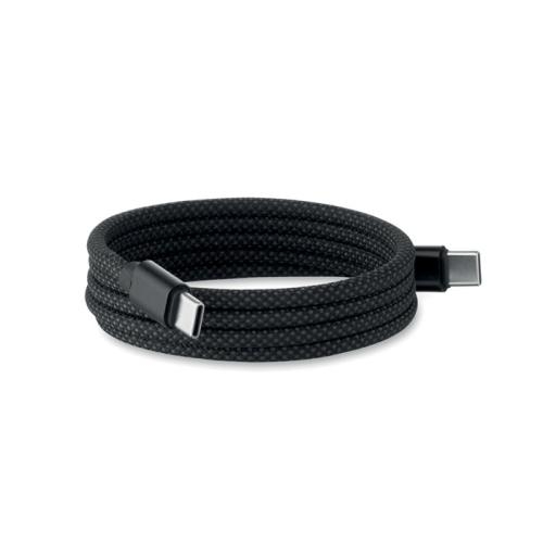 RPET magnetische kabel Braid zwart