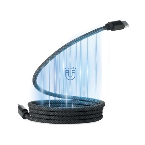 RPET magnetische kabel Braid zwart