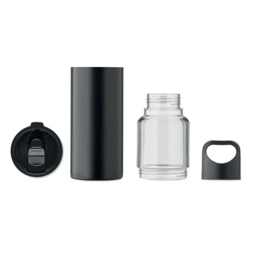 2-in-1 fles 610 ml Dualuse zwart