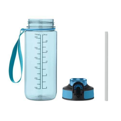 Sportdrinkfles 700 ml Enkel transparant lichtblauw