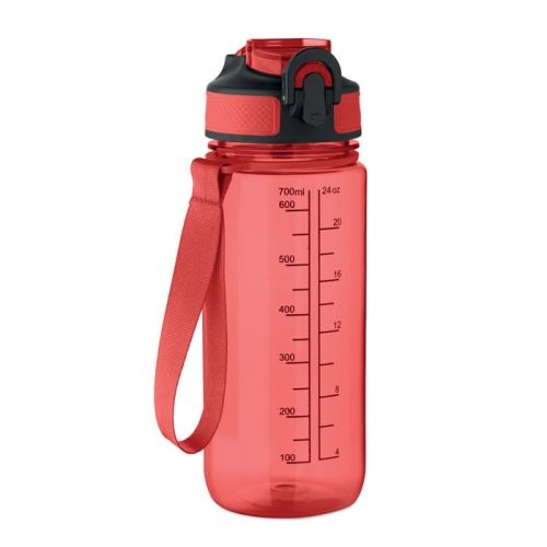 Sportdrinkfles 700 ml Enkel transparant rood