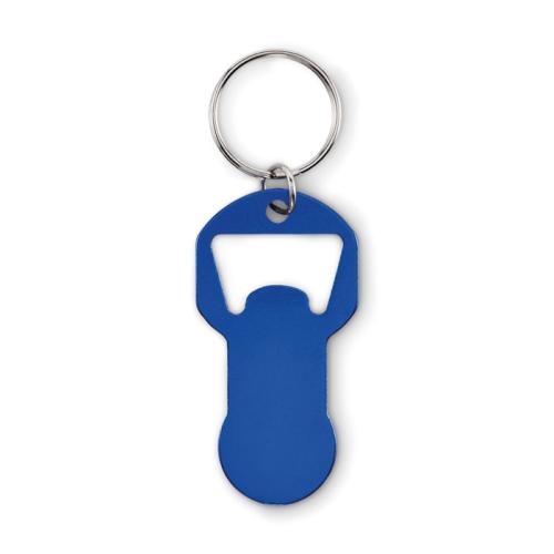 Alu sleutelhanger flesopener Clave blauw