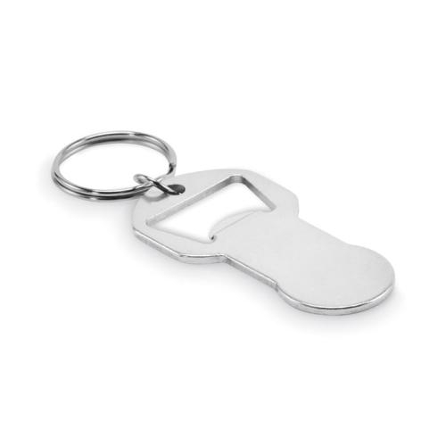 Alu sleutelhanger flesopener Clave zilver