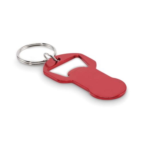 Alu sleutelhanger flesopener Clave rood