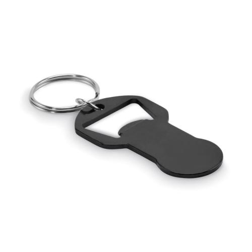 Alu sleutelhanger flesopener Clave zwart