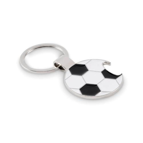 Voetbalhanger flesopener Open goal wit/zwart