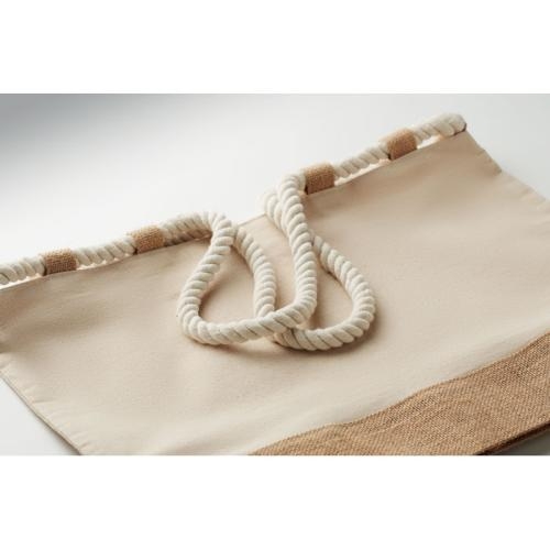 Strandtas canvas jute Makenke beige