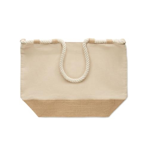 Strandtas canvas jute Makenke beige