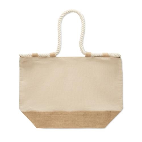 Strandtas canvas jute Makenke beige