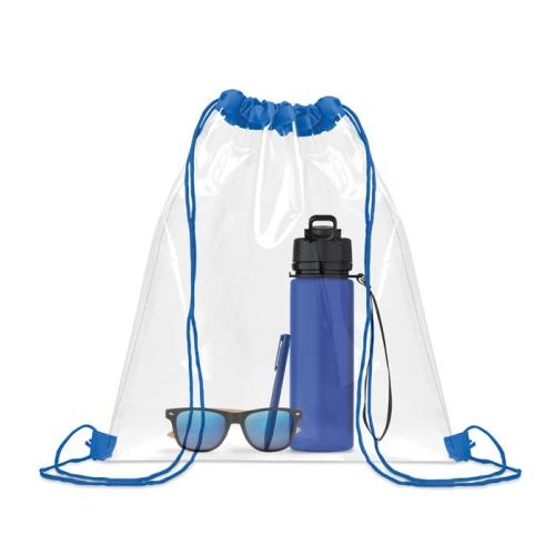 Transparante rugtas Usee royal blue