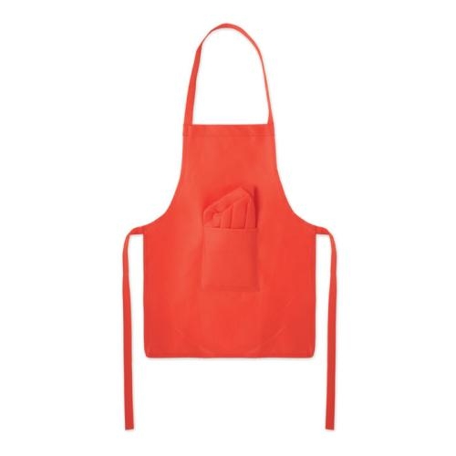 Kinderschort en koksmuts Kid chef rood