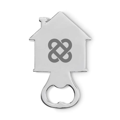 Flesopener huis Myhouse mat zilver