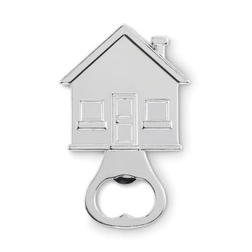 Flesopener huis Myhouse mat zilver