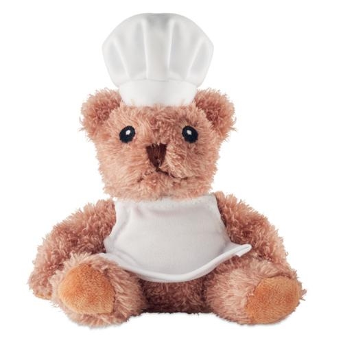 Pluche teddybeer chef-kok Teddchef wit