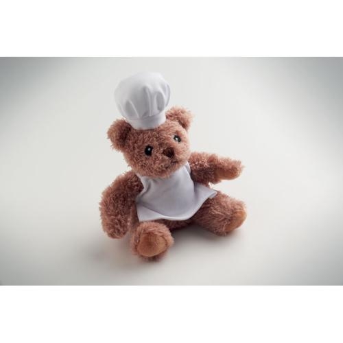 Pluche teddybeer chef-kok Teddchef wit