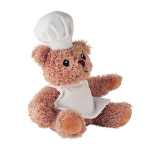 Pluche teddybeer chef-kok Teddchef wit