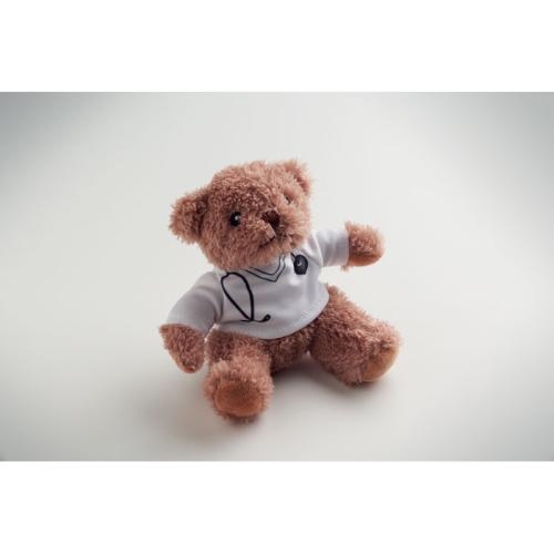 Pluche teddybeer dokter Doc wit