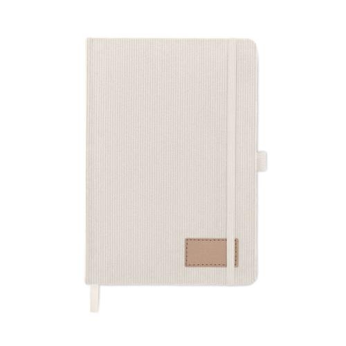 A5 RPET corduroy notitieboek gebroken wit
