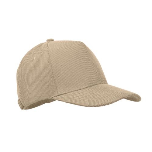 5-panelen corduroy baseballcap Wale beige